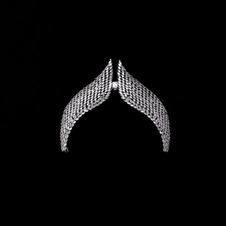 Curved Pyramid Hairvine - White Gold