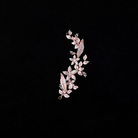 Paved Flower Garden Side Hairvine - Rose Gold (Right)