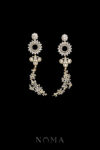Oval Shine Curved Branch Earrings - Gold