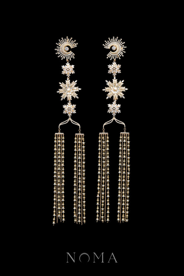 ACC-202500002-Snowflakes-Star-Chain-Earrings-Gold