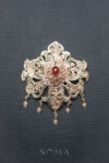 Kraton Brooch - 18k Rose Gold, Red