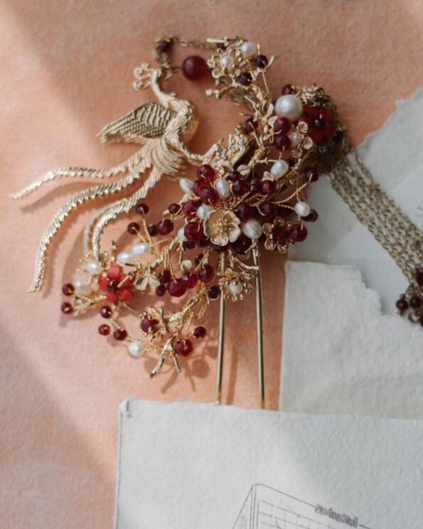 CHN-201900096-3D-Phoenix-Garden-Hairpin-Gold-Red