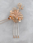 CHN-202000066-3D-Peacock-Flower-Garden-Hairpin-Gold-Left