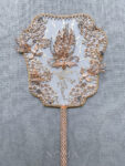 Flying Phoenix Pearl Garden Fan - Gold, Blue