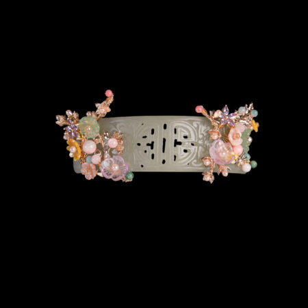Petite Garden Slim Jade Cuff - Gold, Light Jade