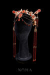 CHN-202300155-Colorful-Crane-Jade-Ginkgo-Pagoda-Hairvine-Full-Set-Gold-Ruby-8-pcs