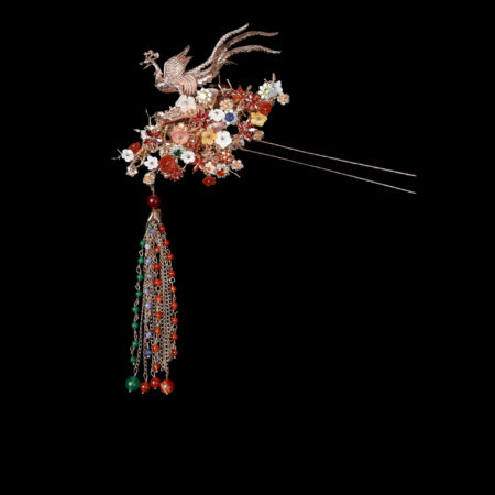 3D Phoenix Floral Galore Hairpin - Gold