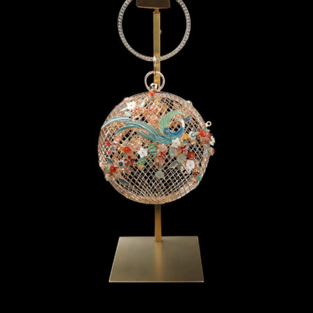 Colorful Phoenix Glide Bloom Clutch - Gold