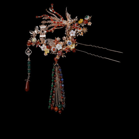 Flying Phoenix Floral Galore Hairpin - Gold (Right)