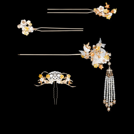 Golden Blossom Set - Gold, Yellow (4 pcs)