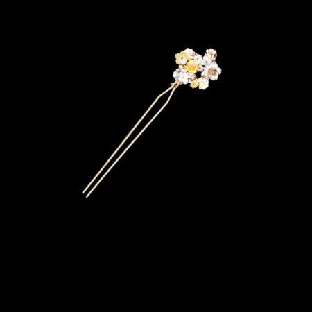 Golden Blossom Bud Hairpin - Gold, Yellow