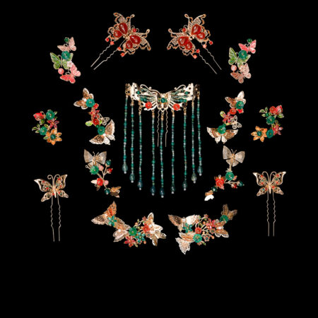A Thousand Butterflies Dream Set - Gold, Green (15 pcs)