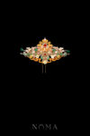 Colorful Fiery Crane Lotus Top - Gold