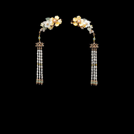 Floral Bright Minute Hairclip Pair - Gold, Yellow (1 pair)