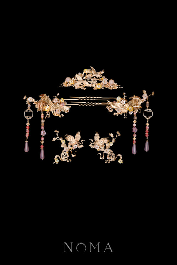 CHN-202400255-Crane-Heaven-Cloud-Full-Set-Gold-Pink-5-pcs