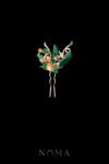 Jade Leaf Lush Harpin - Gold, Jade