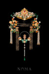 CHN-202400300-Colorful-Crane-Curved-Branch-Pagoda-on-Lotus-Set-Gold-4-pcs