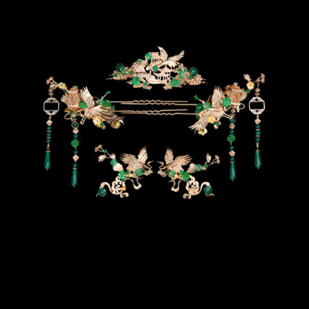 Crane Heaven Cloud Full Set - Gold, Green (5 pcs)