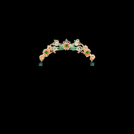 Oriental Flower Hairvine - Gold, Green