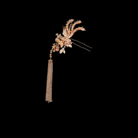 Heritage Phoenix Petals Hairpin - Gold (Right)