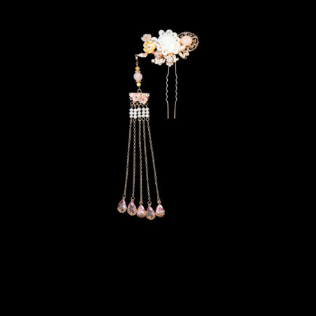 Lotus Floral Inspiration Side Hairvine - Gold (Left)
