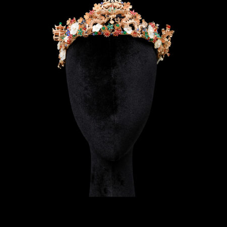 Phoenix Dragon Blossom Garden Crown - Gold