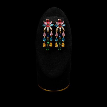 Vibrant Day Earrings - 18k Yellow Gold, Rainbow