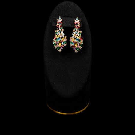 Fresh Bouquet Earrings - 18k Yellow Gold, Rainbow