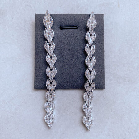 Marquise Arrow Earrings - Rhodium White Gold