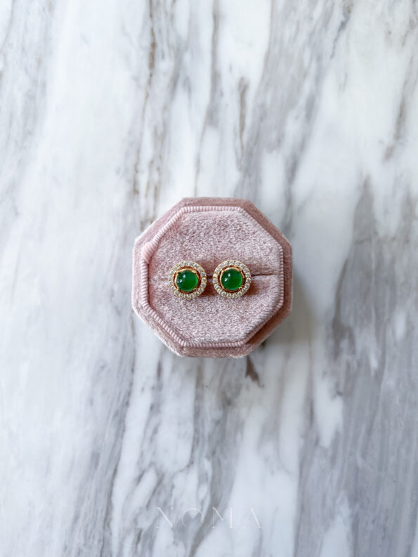 DJW-202100121-Round-15-ct-Halo-Detachable-Earrings-Set-18k-Yellow-Gold-Jade-4-pcs