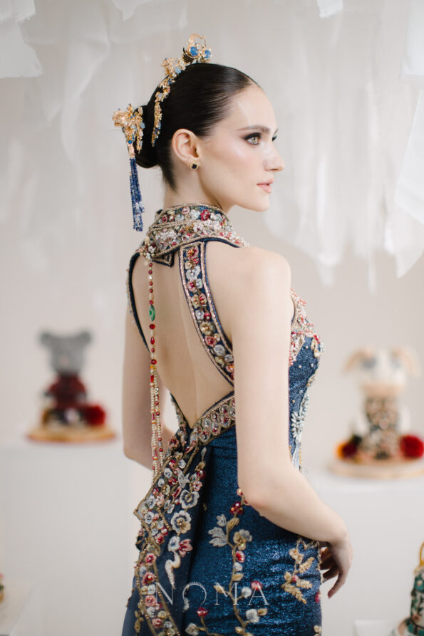 DJW-202200049-Round-15-ct-Halo-Detachable-Earrings-Set-18k-Yellow-Gold-Sapphire-4-pcs-3