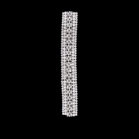 Shining Geometrically Hairpin - Rhodium White Gold