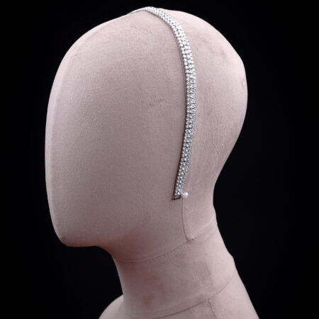 Triple Round Diamond Headband or Belt - Rhodium White Gold