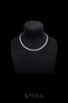 Round Paved Double Dot Choker - Rhodium White Gold, White Diamond