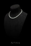 DJW-202400068-Round-Paved-Double-Dot-Choker-Rhodium-White-Gold-Emerald