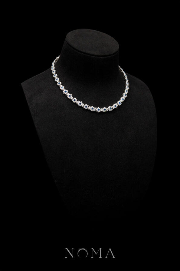 DJW-202400070-Round-Paved-Double-Dot-Choker-Rhodium-White-Gold-Sapphire-1