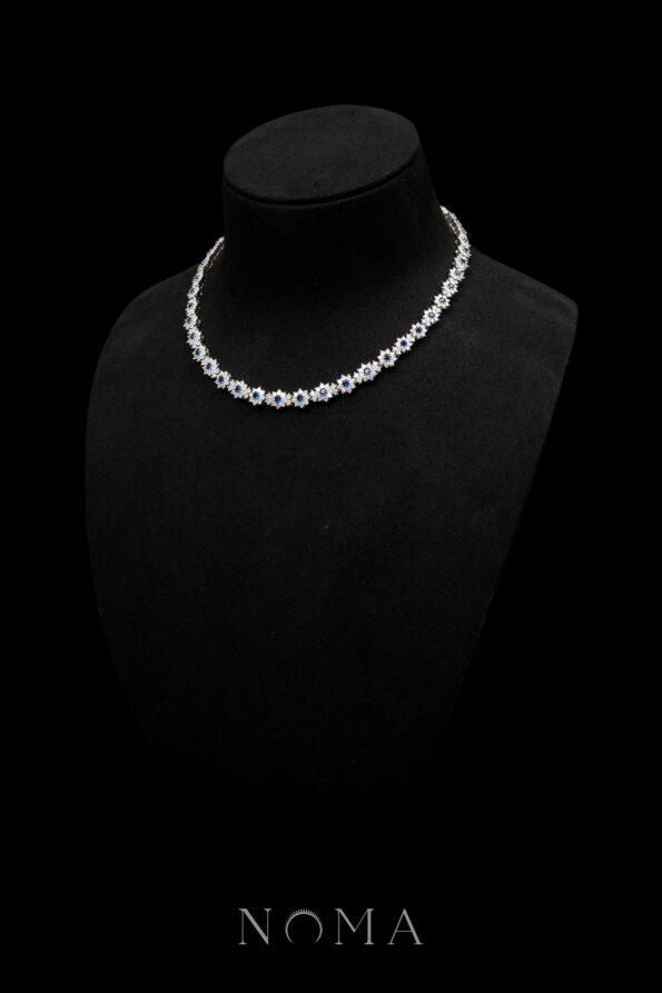 DJW-202400070-Round-Paved-Double-Dot-Choker-Rhodium-White-Gold-Sapphire-2