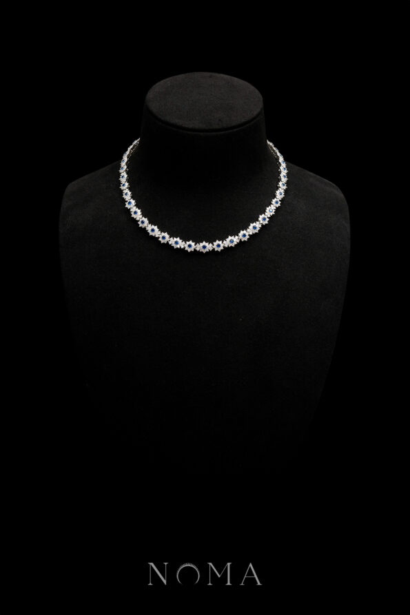 DJW-202400070-Round-Paved-Double-Dot-Choker-Rhodium-White-Gold-Sapphire