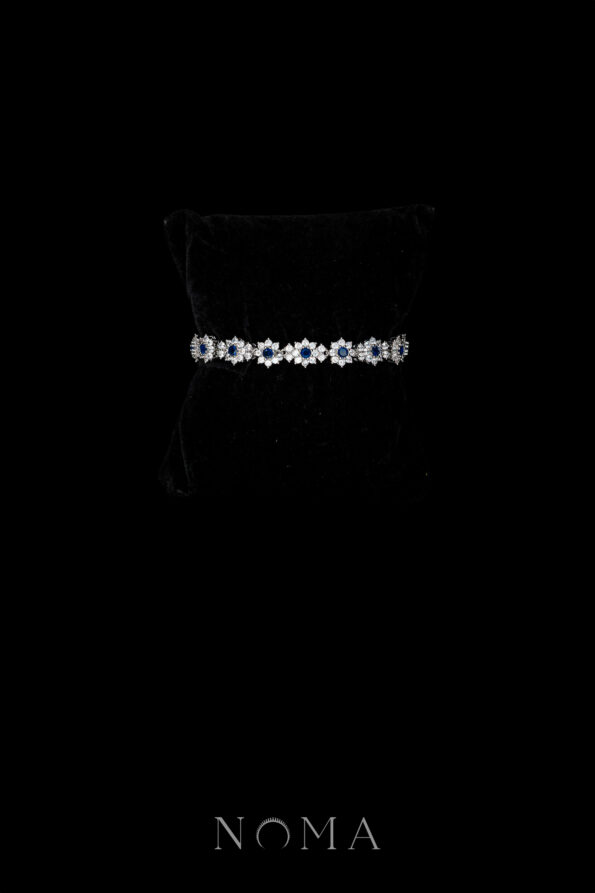 DJW-202400073-Round-Paved-Double-Dot-Bracelet-Rhodium-White-Gold-Sapphire