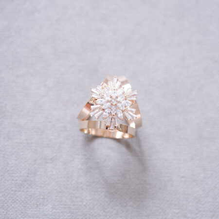 Snowflakes Large Scarf Ring - 18k Yellow Gold
