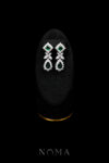 Lux Princess Earrings - Rhodium White Gold, Emerald
