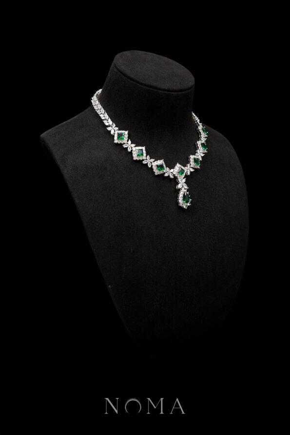 DJW-202400105-Lux-Princess-Necklace-Rhodium-White-Gold-Emerald-1