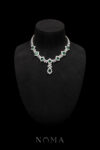 Lux Princess Necklace - Rhodium White Gold, Emerald