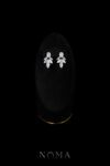 Oval Royale Earrings - Rhodium White Gold, White Diamond
