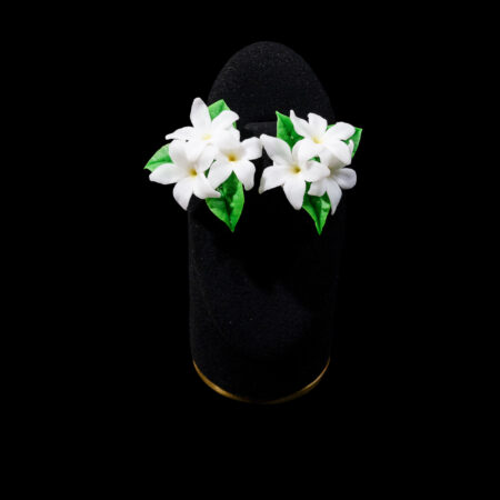 CC Art Jasmine Bouquet Earrings - Gold, White
