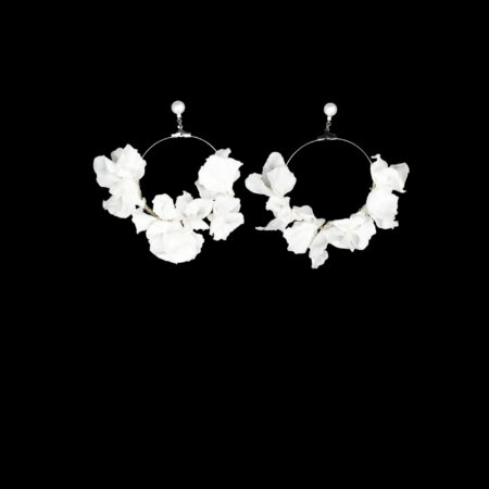 CC Sweet Pea Circle Earrings - White Gold, White