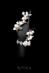 CC Peony Paved Twigs Twisting Handcuff - White Gold, White