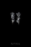 LR Floral Element Earrings - White Gold, Black