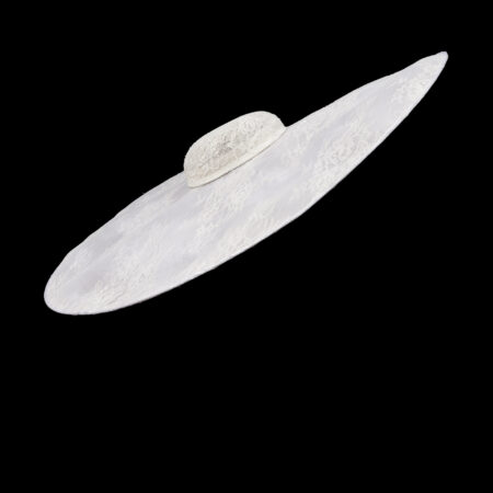 White Chantily Wide Meter Hat - White