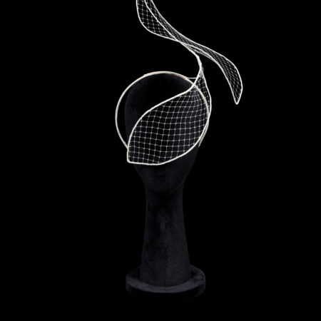 Artistic Veil Headpiece - White Silver, White